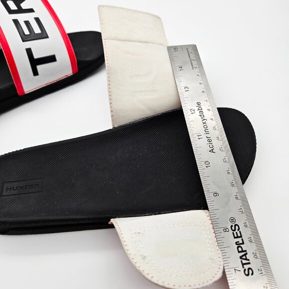 HUNTER Original Adjustable Logo Slides White/Red/Black Sandal - Picture 10 of 12